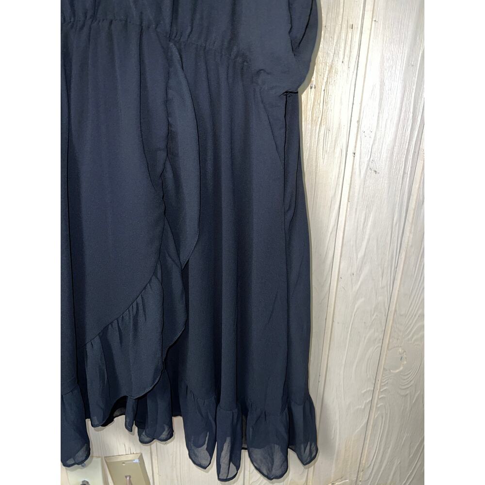 Flirty Wrap DRESS Mini Skater Maurices 3X 24W/26W Chiffon Ruffle Swing Lined NEW - Picture 5 of 10